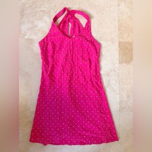 LOFT Hot Pink Polka Dot Dress - XS